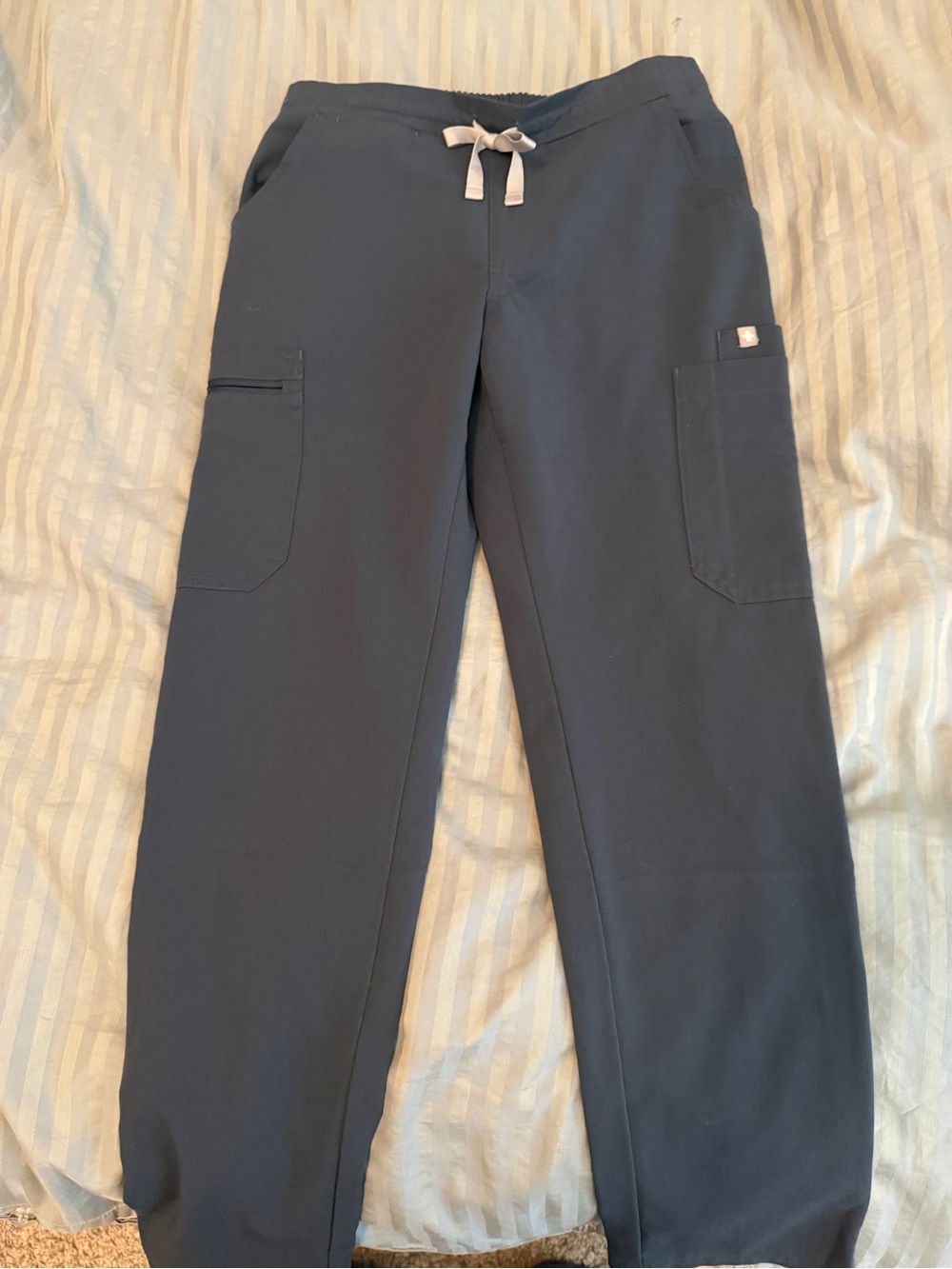 Figs Women's Cargo Pants in Dark Gray with Drawstring